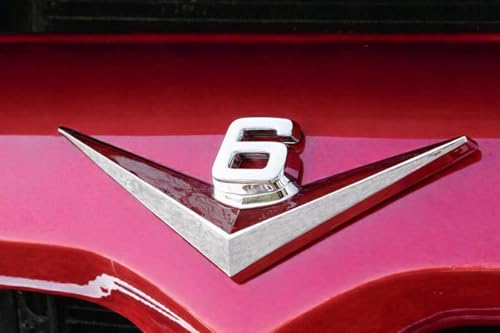 Image of iJDMTOY Vintage Style 3D Chrome Alloy Metal V6 Emblem Compatible with Grille Hood Trunk Fender Side Door, etc