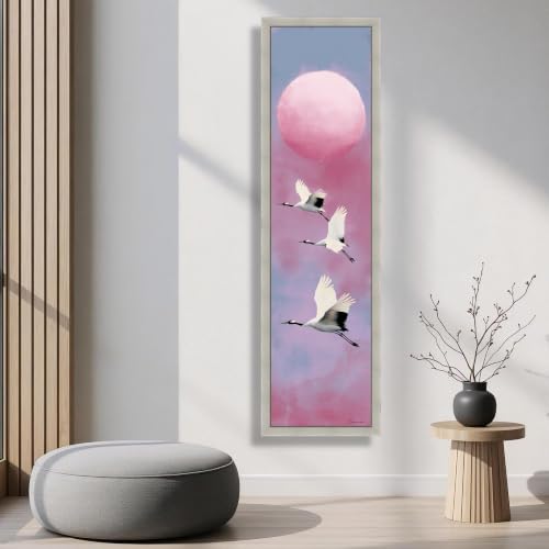 Tableau sur toile grues de nature en vol pour creer un salon zen japonais