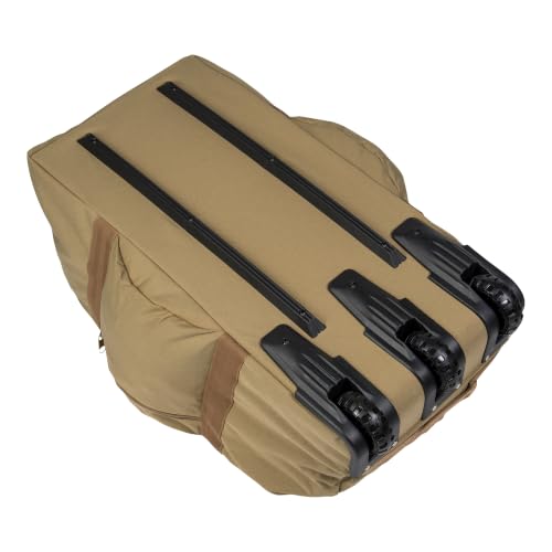 Mil-Tec Kampftrageseesack mit Rollen (118L Volumen) • Große Reisetasche mit 3 Rollen & Rucksackfunktion • Ideal als Rucksack Trolley, Seesack, Einsatztasche, Camping- oder Sporttasche • Coyote