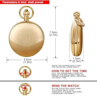 Tiong Vintage Mechanical Pocket Watch Unique Tourbillon Moon Phase Roman Numerals Scale Double Hunter Pocket Watches & Gift Box