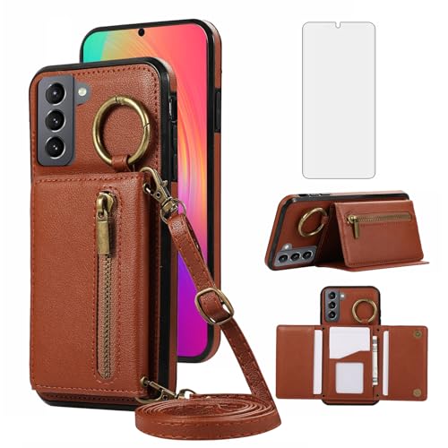 Coque Galaxy S21 Plus Asuwish ZHKLLB US en marron pour smartphone