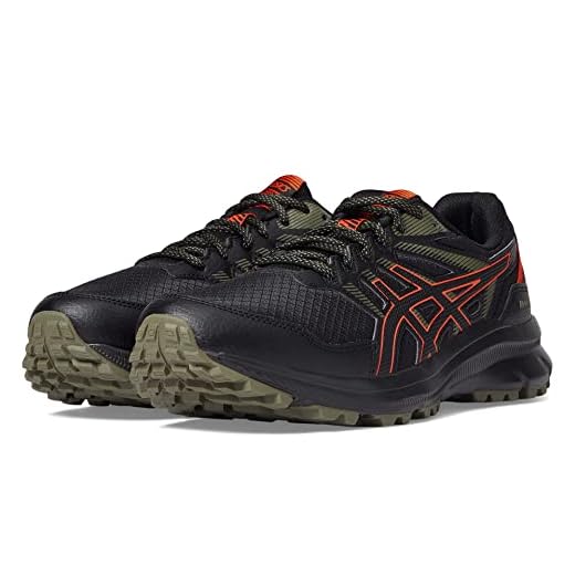 ASICS Men's Trail Scout 2 4E Running Shoes, 10.5, Black/Cherry Tomato