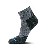 FITS Light Hiker, Merino Wool, Cushion, Moisture-Wicking, Breathable, Odor Resistant, Lightweight, Quarter Socks, Hiking Socks Men, Hiking Socks Women, Charcoal, Medium