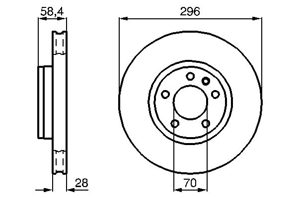Disque de frein Bosch BD513 avant carbone ventilé 296 mm - 2