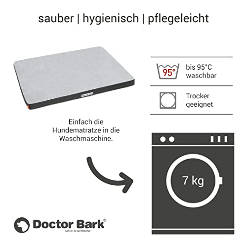 Doctor Bark | orthopädische Hundematratze mit kuscheliger Fleece-Liegefläche, waschbares Liegekissen für große Hunde (L - 100x70 cm, hellgrau - grau)