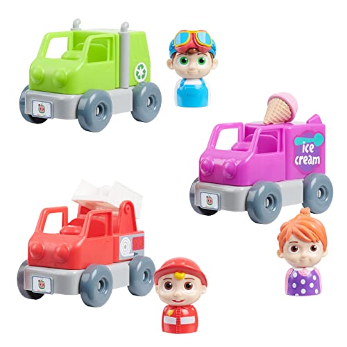 Cocomelon Build A Vehicle Playset, Includes 3 Vehicle Sets, Styles May Vary, By Just Play #TOP4