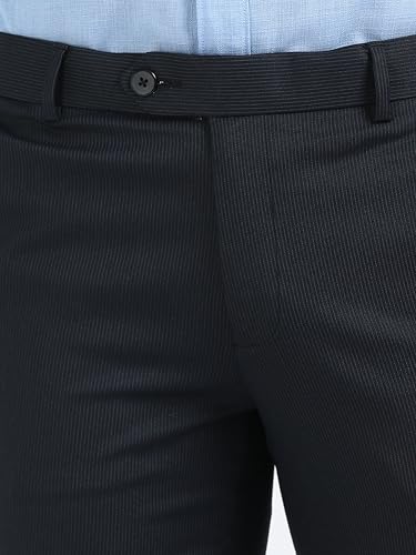 Image of Mc Henry Men's Techno Flex 2inch- Waist Expandable Wrinkle Free Stretchable Striped Slim Fit Elite and Luxurious Formal Trousers for Men