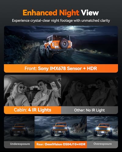 Image of WOLFBOX G900 Tripro Cabin Version Dash Cam for Car, 3 Channel 4K Mirror Dashcam, 8MP STARVIS 2 IMX678, 4K Front+1080P Inside+2.5K Rear Car Dash Camera, 5.8GHz WiFi, Voice Control, 256GB Card Included