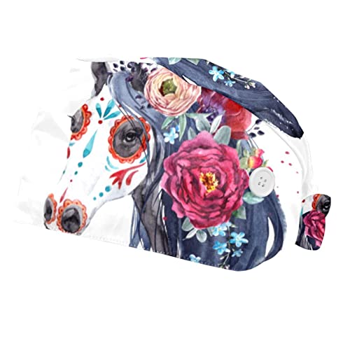 Casquettes de travail ajustables fleurs et cheval pour rester au frais
