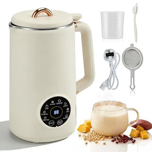 8-in-1 Nut Milk Maker - Soy Milk Machine with 18h Timer, 800ml Capacity, Auto Shut-Off & Self-Cleaning for Almond, Nut, Oat, and Cashew Milk