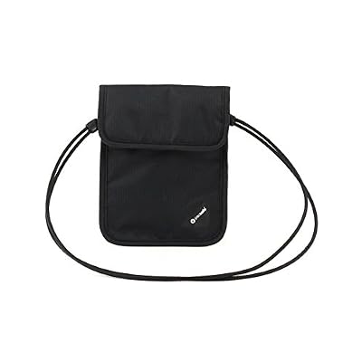 Pacsafe Coversafe X75 Anti-Theft RFID Blocking Neck Pouch, Black