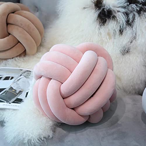 Knot Pillow Ball-Shaped Decorative Throw Pillows Cute Couch Cushion Plush Sphere Pillow Knotted Pillow Suitable For Living Room Bed Decoration Handmade Braided Throw Pillows (Ivory, 20Cm) #TOP1