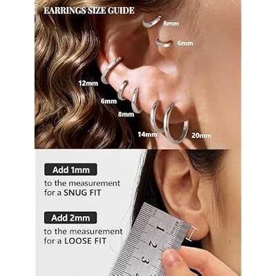 Silvora 925 Sterling Silver Huggie Hoop Earrings for Women, 14K Gold/Rose Gold/Black/Silver Plated Small Hoops 6-20mm, Hypoallergenic Lightweight Cartilage Sleeper Earrings