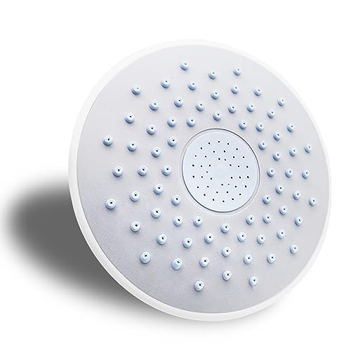 Pommeau de douche rond en caoutchouc de silicone ABS de 19 cm, design vissé, pommeau de douche à pluie, pour cabine de douche à pluie, robinets de toit de pièce, pulvérisateurs d'eau