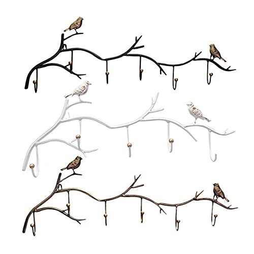 Cintre en fer forgé oiseau 5 crochets noir et bronze pour porte - 4