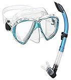 Phantom Aquatics Velocity Scuba Snorkeling Mask Snorkel Set, Turquoise