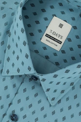 Image of 7-DAYS Men's Premium Printed Shirt - 100% Cotton, Regular Fit, Full Sleeve, with Pocket - Versatile for Formal Occasions and Casual Wear