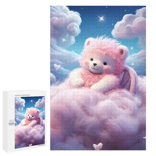 Puzzle 1000 PCS adulte et ado Pink Teddy in Dreamland jeu de réflexion