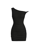 Women's Summer Mini Dresses Off The Shoulder Ruched Bodycon Graduation Dress Sexy Going Out Party Club Outfits