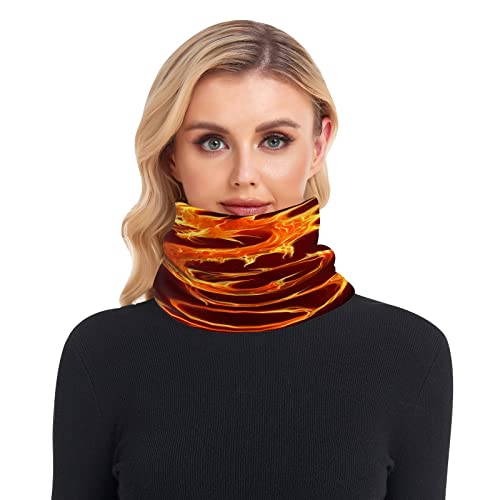 Caihoyu Cache-cou d'hiver pour femme et homme en polaire pour temps froid - Écharpe tube de ski épaisse coupe-vent - Motif dragon de feu, multicolore, taille unique