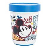 Stor Bicchiere Bambini Topolino 260ml con Base Antiscivolo, Bicchiere Riutilizzabile in Plastica Senza BPA, Adatto Microonde per Bambini