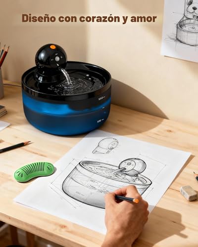 Miniatura 5 de Fuente Para Gatos Sin Cable: Bebedero Gatos Automatico Inalambrica - 2.6l Fuente Gato Con Sensor De Movimiento - Dispensador Agua Gato Recargable Con Batería - Dispensador Agua Mascotas Con Pilas
