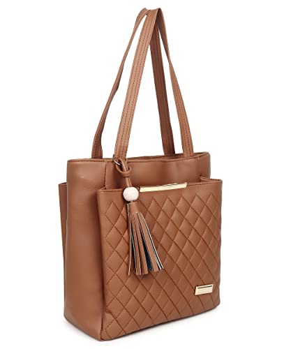 Image of Women Fashion Handbags Large Capacity Tote Purses Stylish Ladies Women and Girls Handbag For Office Bag Ladies Travel Shoulder Bag Set Of 1.