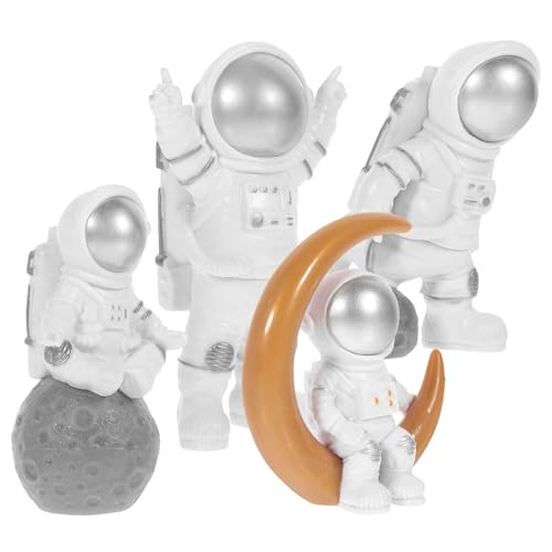 IMIKEYA 4個 レジン素材 宇宙飛行士フィギュア コンパクト 軽量 宇宙好き向け デスクトップ飾り 部屋インテリア 卓上模型