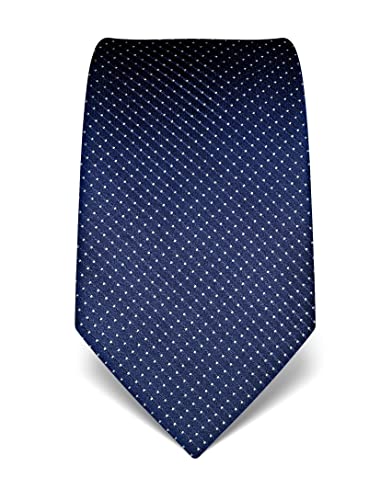 Vincenzo Boretti Cravate homme, pure soie, haute densité de tissage, anti-tâches, anti-salissures, hydrofuge, longue, accessoire pour la chemise et costume - motif à pois bleu foncé