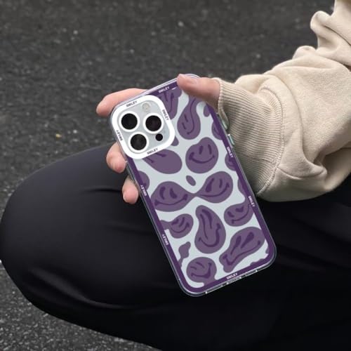 VIPAVA Linda y Divertida Funda para Teléfono Trippy Smiley para iPhone 11 12 Mini 13 14 Pro MAX Carcasa Transparente, Z2, para iPhone 11 Pro