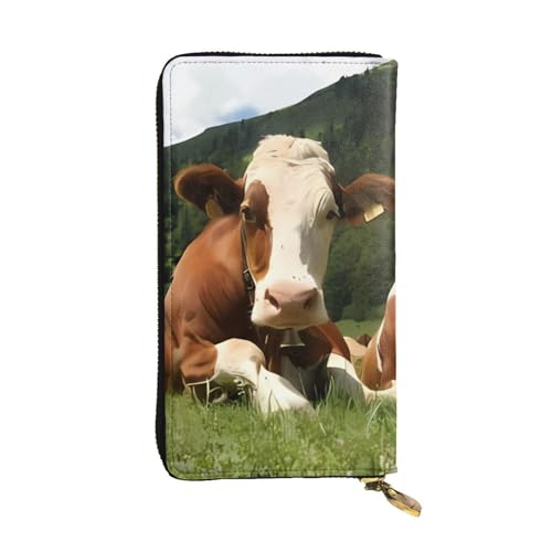 Portefeuille long pour voyage et bureau au design vache amusant