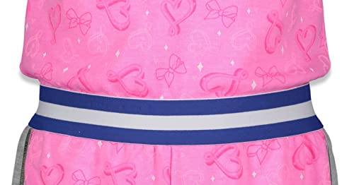JoJo Siwa Little Girls French Terry Romper Pink 6-6X - Thumbnail 5