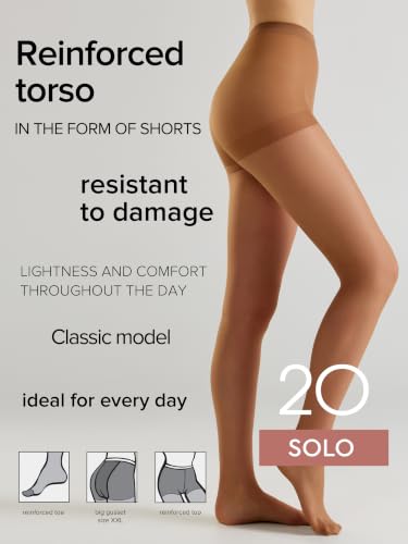 Image of Conte Tights Classic Sheer Semi-Matte Pantyhose Solo 20 Den