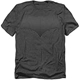 Popfunk Batman v Superman Movie Batman Uniform Logo Black Heather T Shirt (X-Large)