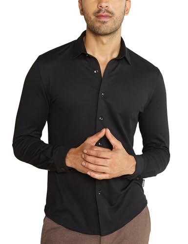 DAMENSCH Men Cotton Blend Black Shirt Jet Black - Image 2