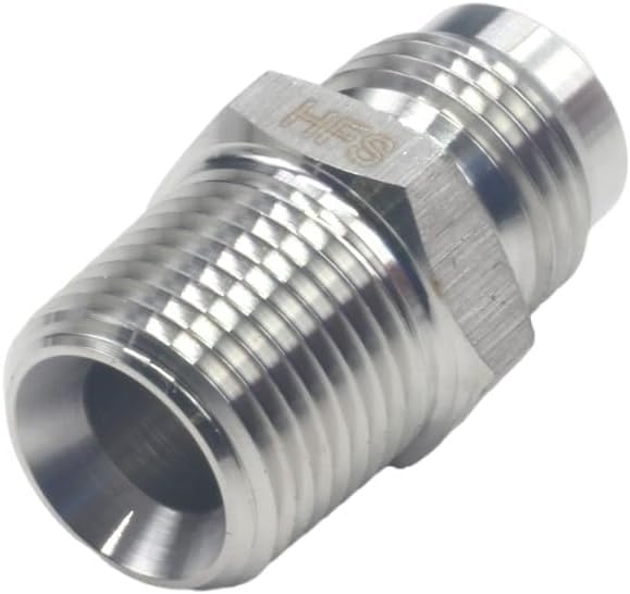 HFS(R) 3/8" NPT Male to 3/8" SAE Male Flare Tubing Adapter Hose Connector Pipe Fittings 304 Stainless Steel