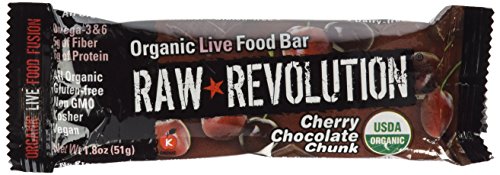 Raw Revolution Organic Live Food Bar - Cherry Chocolate Chunk, 1.8 Ounce (Pack of 12)
