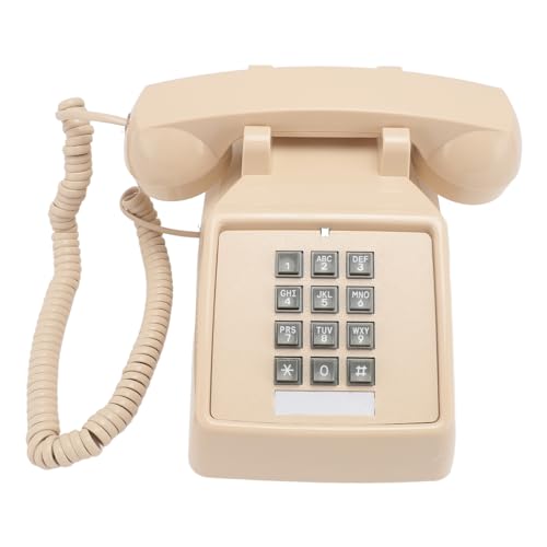 Téléphone fixe rotatif rétro beige pour revivre la nostalgie des années 1960