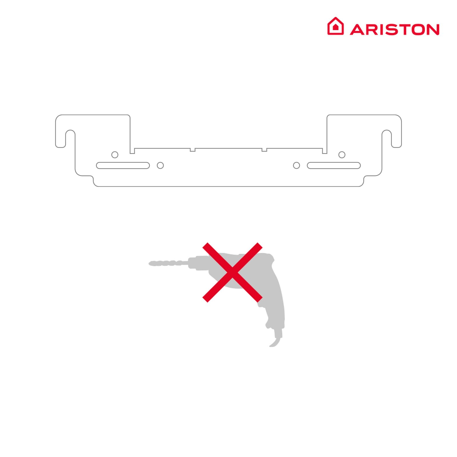 Ariston - Instafix, Soporte Universal Termo Electrico, Accesorio de Montaje y Herramientas Bricolaje para Instalación de Calentador de Agua Electrico, Fabricado para Instalación en España, 48x0.3x7cm