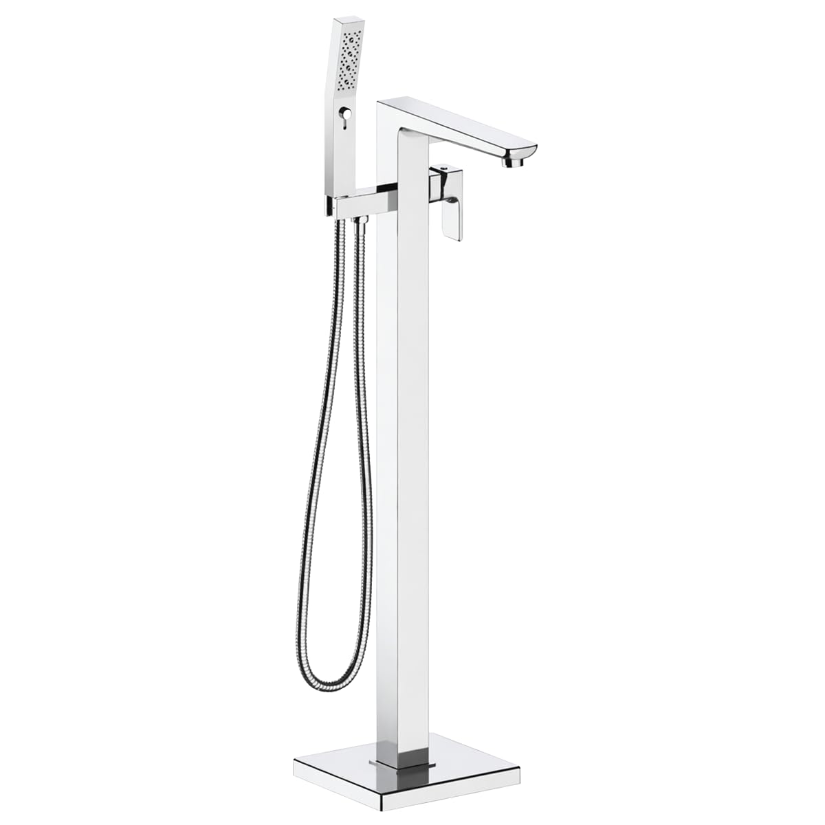 Baridi Freestanding Bath Mixer Tap with Shower, Chrome Finish, Contemporary Design – DH400