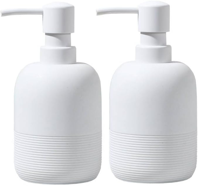 Miniatura 7 de Dispensador de Loción de Jabón Blanco GalDal con Bomba de Repuesto, Juegos de Dispensador de Jabón Líquido para Manos para Encimera de Baño, Juego