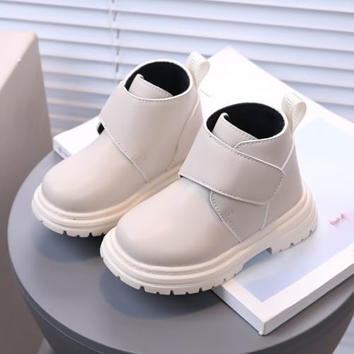 Toddler Warm Boots Ankle Booties Riding Boots Faux Leather Short Booties Warm Outdoor Hiking Boots Comfortable Water- Slip on Boots with Hook and Loop2