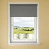 Dachfenster Verdunkelungsrollo 87 x 140 cm Duo Rollo Klemmrollo Sonnenschutzrollo Fensterrollo mit Klemmträger Thermorollo Ohne Bohren für Fenster Und Tür, Dunkelgrau