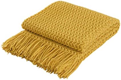 Super Soft Decorative Cream White Knit Throw Blanket for Sofa Couch Chair Bed, Lightweight Travel Blanket Nap Throw, Cashmere-like Soft and Cozy, Delicate Weave Pattern with Fring,127x152cm (Cream)