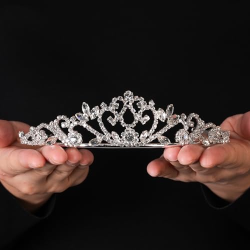 Image of First Communion Tiara Princess Wedding Headpiece for Women Crystal Tiara Jewelry Baptism or Christening Gift for Flower Girls
