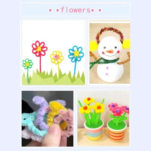 100 Stück Pfeifenreiniger Bunt zum Basteln, 10 Farben Pfeifenreiniger Chenilledraht Lang 30cm, Pfeifenputzerdraht für Handwerk Dekorationen, Pipe Cleaner Basteln für DIY Handwerksprojekte