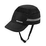 Lightweight Safety Bump Cap - Breathable Baseball Style Protective Hat with Reflective Stripes Black...