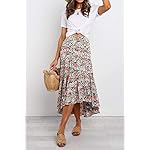 PRETTYGARDEN Women's Ditzy Floral Print Midi Skirt Boho Elastic High Waist Long Skirts for Women Trendy High Low Hem - Image 2
