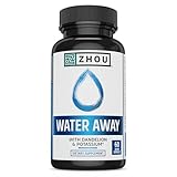 ZHOU Water Away - Natural Water Pills for Women & Men with Dandelion, Potassium, Cranberry and Green Tea, Cellular Energy and Metabolic Health - 60 Veggie Capsules (Pack of 1)