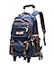 Produktbild Rollender Trolley Tasche - Belegao Kinder Jungen Mädchen Abnehmbare Roll Schultasche 6 Räder Wasserdichter Multi-Compartment Studenten Rucksack für Jugendliche Schule Outdoor Wandern Reisen